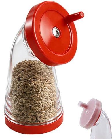 Odetina Macinino manuale per semi di sesamo, bottiglia rotante per condimenti, mulino a manovella multifunzionale per sale, pepe, semi di lino, cucina domestica, appartamento, ristorante