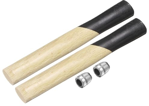 sourcing map 2pcs Wood Sledge Hammer Handle 10.2 Hammer Wooden Replacement Handles with Round Wedges for 3lb Round Octagonal Head Decking Framing Carpentry Construction DIY Sledge Axe Tools
