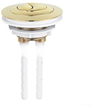 Bouton de chasse d'eau double compatible avec tige de 100 mm dans un réservoir de chasse d'eau traditionnel double mode (doré)