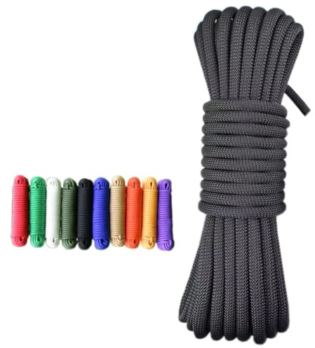 Tread star rep 6 mm – 20 meter tjockt universalrep camping mycket tunt lätt, mångsidigt flätat rep för polypropen – mångsidigt användbart (svart, 6 mm – 20 meter)