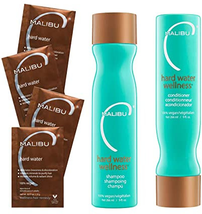 Malibu Hard Water Wellness Treatment Kit, 9 Oz Shampoo, 9 Oz Conditioner And 0.17 Hard Water Treatment