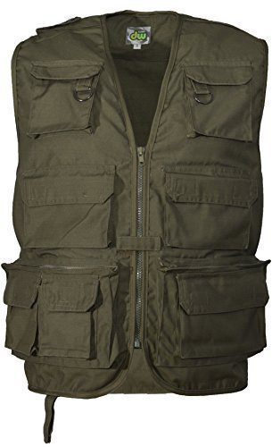 Adults Multipocket Fishing Vest Gilet Waistcoat Bodywarmer Hunting Photography (XS, Olive)