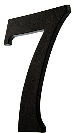 HUBER numero civico 7 in alluminio 20 cm I numeri civici per casa & porta I Numero civico XL I targhette con numero civico in nobile design nero 3D, verniciato a polvere