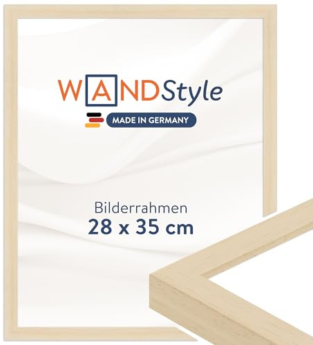 WANDStyle Bilderrahmen 28x35 Natur, moderner Bilderrahmen Holz 28x35 cm | Hochwertiger Holzbilderrahmen, Posterrahmen zum Aufhängen, Rahmen 35x28 cm, Fotorahmen H950 - Made in Germany