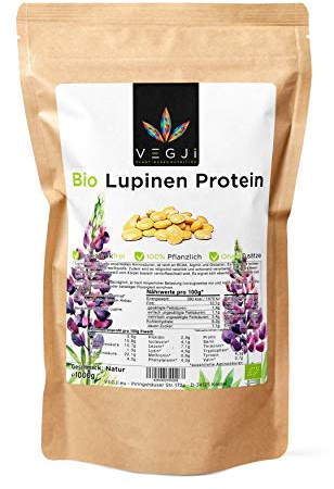 Bio Lupinenprotein 1000g, angebaut in Frankreich, aus Süßlupinen, glutenfrei, vegan, ohne Zusätze