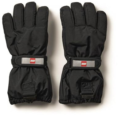 Lego Wear Unisex Kinder Lwatlin - Lego Tec Fingerhandschuhe Play Winter Handschuhe, 995 Black, 122-128 EU