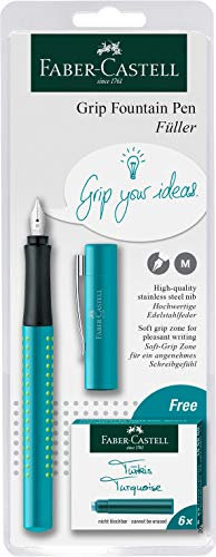 Faber-Castell 201739 - Füller Grip 2010, Federstärke M, türkis, 1 Stück