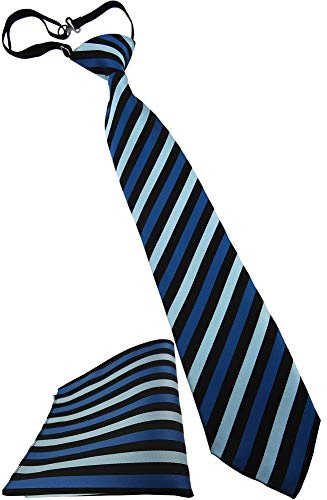 TigerTie Kinderkrawatte + Einstecktuch in gestreift gemustert - vorgebunden mit Gummizug