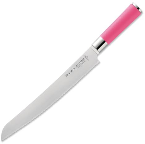 F. DICK Pink Spirit brödkniv (bladlängd 26 cm, kökskniv med tandad kant, tillverkad av höglegerat rostfritt stål, blad lasertestad, X55CrMo14 stål, handtag plast) 8 1739 262-79