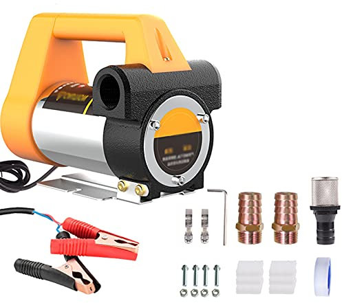 Bomba Extractora de Aceite, Bomba de Trasvase de Gasoil 12V, Bomba de Transferencia y Aspiracion de Diesel y Combustible, 65L/min, para Camiones, Barcos, Tractores (Size : Without Hose)