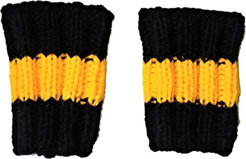 Selbstgestrickt/Handgemacht/Stulpen/Pulswärmer/Armstulpen/Fanartikel/Schwarz-Gelb-Schwarz/Armwärmer/Schweißbänder/mehrfach erhältlich