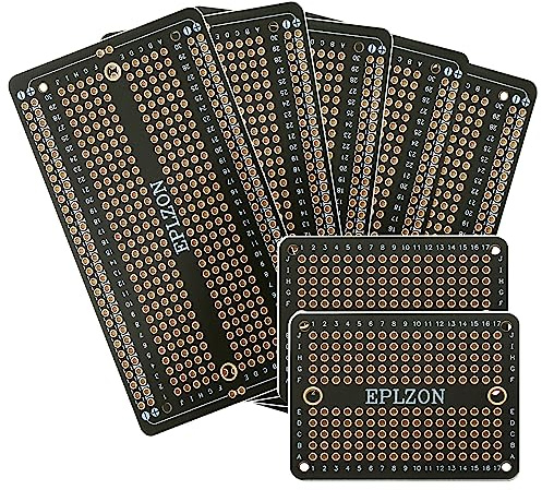 EPLZON PCB Prototype Board Carte de prototypage Breadboard soudable Protoboard Circuit Imprimé Double Faces pour les projets de bricolage électronique compatibles avec arduino(Noir)