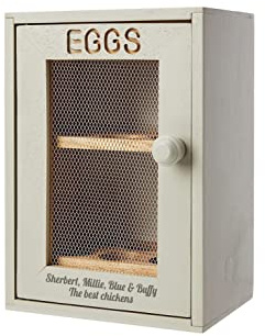 Appollo Personalised Grey Wood Egg Cabinet - Unique Egg storage Housewarming Engraved Kitchen Gift