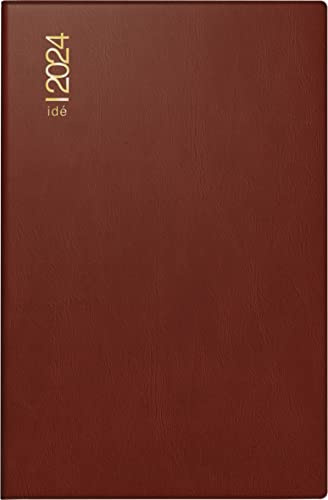 rido/idé Wochenkalender Modell partner/Industrie I 2024 2 Seiten = 1 Woche Blattgröße 7,2 x 11,2 cm bordeaux