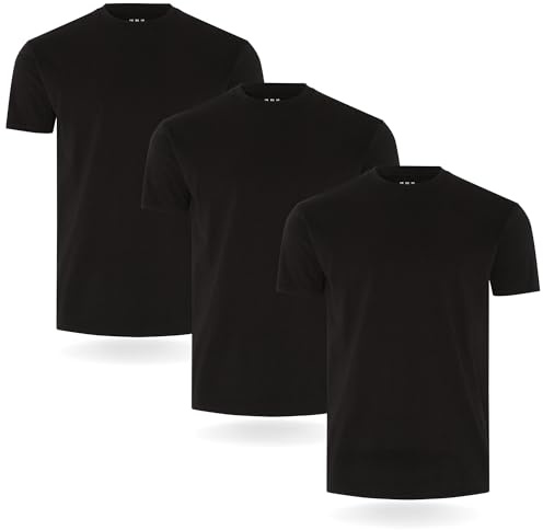 FM London confezione da 3/5 Maglietta da uomo - T-shirt premium con design leggermente aderente - Maglietta super morbida realizzata in cotone 100%