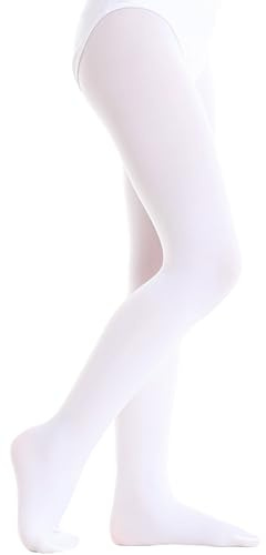 Yitoco Toddlers Ballet Dance White Tights for Girls Stockings Kids Students Leggings Footed Tights Outfit (1 Pairs, White, 3-4T, YOTS01-W-1CS*)