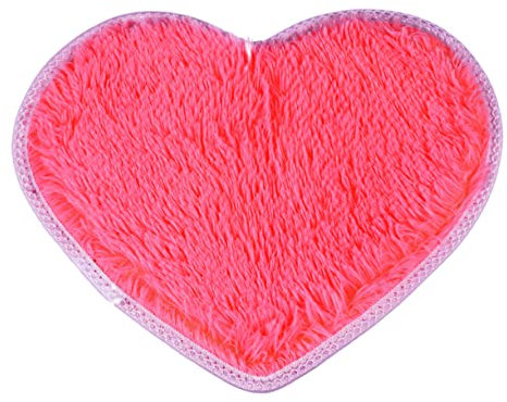 Kisangel Flauschige Herz Bodenmatte Aus Weichem Material Rutschfester Bodenteppich Für Schlafzimmer Und Esszimmer 30 x 40cm Rosa