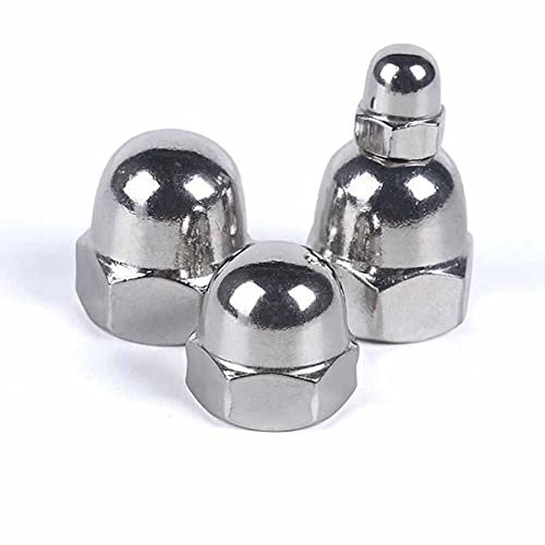 PiWine 1/50 Stück M3 M4 M5 M6 M8 M10 M12 M14 M16 304 A2-70 Edelstahl Sechskant Sechskant Hutmutterkappe Dekorative Abdeckung Halbkreis-Hutmuttern-M3 50 Stück (Color : 49, Size : M4 50pcs)