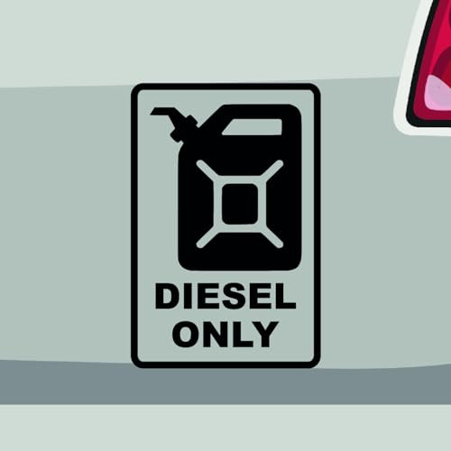 Stickerfreaks Diesel only Aufkleber NAFTA Sticker Gasoil Kanister Auto Bike Decal Vinyl Tanken Aufkleber Größe: 18x12cm (L) | Farbe: 70-schwarz | NAFTA Sticker Kleber Deko Tuning Motorsport