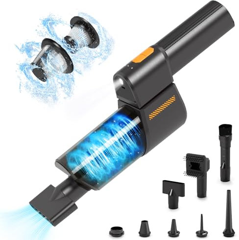 iHomara Handheld Cordless Vacuum Cleaner, 15500Pa Powerful Car Vacuum Cleaner, Rechargeable Portable Lightweight Small Hand Held Vacuum hoover for Car Cleaning, Keyboard, Pet Hair, Home Carpets, Beds