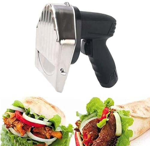 Weyot Cuchillo Eléctrico para Kebab Cuchillo Eléctrico para Rebanador Eléctrico para Kebab Cuchillo Cortador Eléctrico para la Rueda del Kebab Espesor 0-8 mm Ajustable