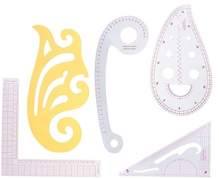 Operitacx 5St Prüfung Multitools Nählineal Mehrzweckwerkzeug multifunktionswerkzeug Schneidelineal Nählehre Bogen Kurvenlineal Gradierlineal Patchwork-Lineal Herrscher Acryl