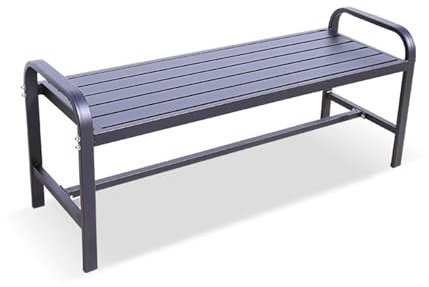GAMAK Gartenbank Metall Modern, Gartenbank Ohne Lehne 3-sitzer 125cm, Wartungsfrei | Wetterfest | Aus Aluminium Parkbank mit Rückenlehne & Armlehne für Garten Park (Color : Copper, Size : Backless)