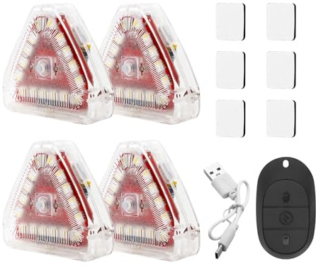 Gotrain 4PCS LED Strobe Drone Light High Brightness 7 Colors LED Strobe Night Anti Collision Lights USB Rechargeable Flashing Lights for Car Motorcycle Aircraft RC Boat Dirt Bike