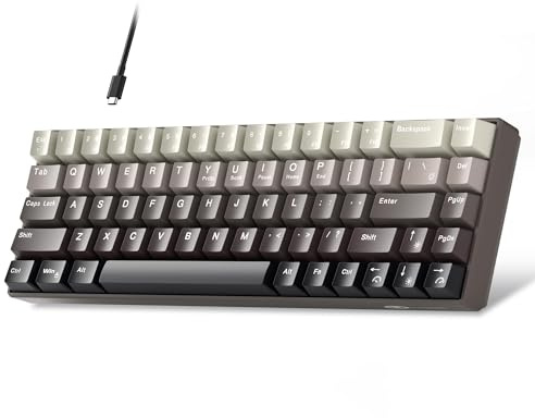 MageGee Portable 60% Mechanical Gaming Keyboard, Hot Swappable Blue Whale Switch, RGB Backlit Compact 68 Keys Mini Wired Gradient Custom Keyboard for Windows Laptop PC, with Silencing Cotton, Black