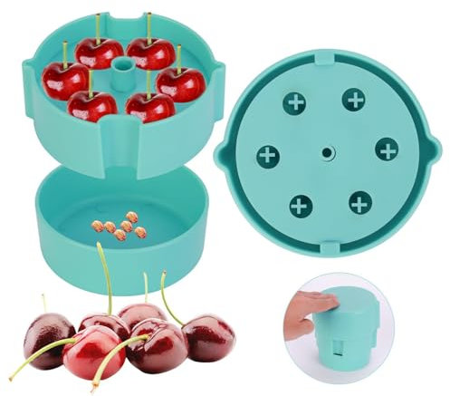 Cherry Pitter Tool | Portable Cherry Stone Remover | Manual -Type Cherry Pip Remover Machine | Cherry Stoner Remover Baking Accessories & Kitchen Gadgets, Removes 6 Cherry Pits