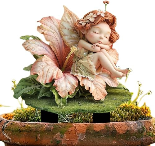 Gartendeko Außen, Feen-Figuren-Gartenstecker, Gartenfee Flache Acryl-Fee-Mädchen-Garten-Erdungsstecker, Herbstdeko Figuren Elfenfigur, Zeitlose Deko Für Drinnen & Draußen, Wasserdichte Dekorative
