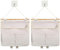WHENZOO Wall Hanging Storage Bag - 2Pcs Linen Cotton Bedside Storage Pouch High Capacity Hanging Storage Bag with Pockets Waterproof Hanging Shelves with 2 Hooks for Bedroom Kitchen(grey)