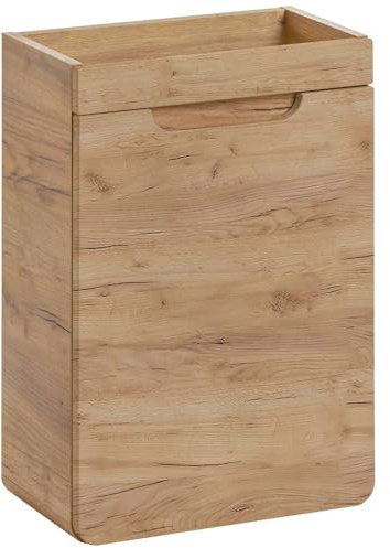 Lomadox Meuble sous vasque pour WC d'invités - Chêne Wotan - 40 cm - Sans bac - l/H/P : environ 40/66/22 cm