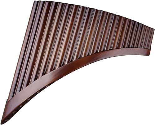 Yuemiya 22-Pipe Handmade Bamboo Pan Flute, C-Schlüssel, Braun, Natürlicher Bambus, Panflöte, Instrument, Rechtshänder