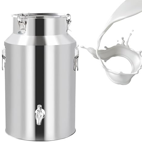 Adima 201 Secchio Bricco per latte in acciaio inox 5L/9L/14L/18L Secchio per la cucina a casa Brocca di Latte Secchio Di Vino per Conservare Liquidi E Solidi,5L