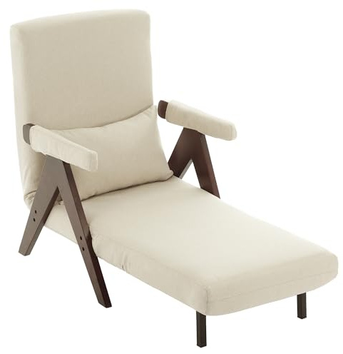 KecDuey Sofá cama 3 en 1 con función de dormir y sillón plegable, asiento tapizado, adecuado para salón, dormitorio, oficina (nogal)