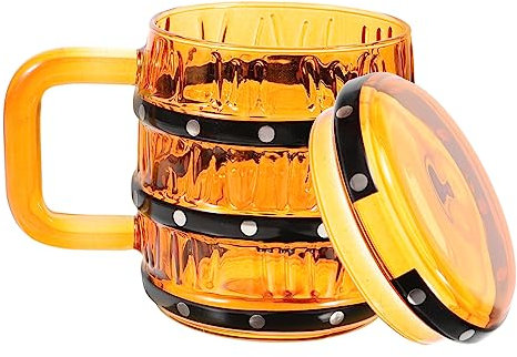 VICASKY Vintage Gläser Mit Deckel Multifunktionale Bier Kaffeetasse Für Bierliebhaber Für Partys Und Camping Hochwertige Glasqualität Leicht Zu Reinigen