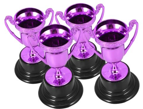 OUNONA 4stücke Teiliges Mini Kunststoff Pokal Mit Glänzendem Finish Party Trophäe Dekoration Leicht Und Robust Für Wettbewerbe Und Feiern