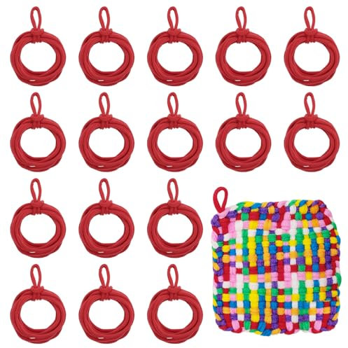 sourcing map 100 anelli di ricarica per presine, elastici per presine, kit di ricarica per lavori a maglia, in colori arcobaleno, per ragazze e principianti, fai da te, telaio da 17,8 cm, rosso