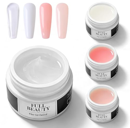Kit de 4 Gels de Construction pour Ongles - Gel UV de Modelage et Extension, Renforce et Répare les Ongles Abîmés - Idéal pour Manucure DIY et Débutants