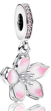 Simphman Charms Argent 925 Sterling Papillon Fleur de cerisier Pendentifs Perles pour Bracelets Colliers Christmas Day Bijoux Cadeau Pour Femme