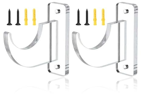 BGCCWJ Wall Mount Lightsaber Holder,1 Pair Acrylic Light Saber Stand with Install Screws,Sword Wall Mount Holder,Multifunctional Clear Display Rack Stand Hanger for Umbrellas,Skateboard,Lightsabers