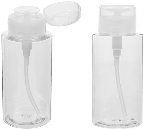 Angoily 2stücke Flüssigkeitsflasche mit Druckdeckel für Nagellackentferner und Andere Flüssigkeiten Einfach zu Befüllen Reinigen