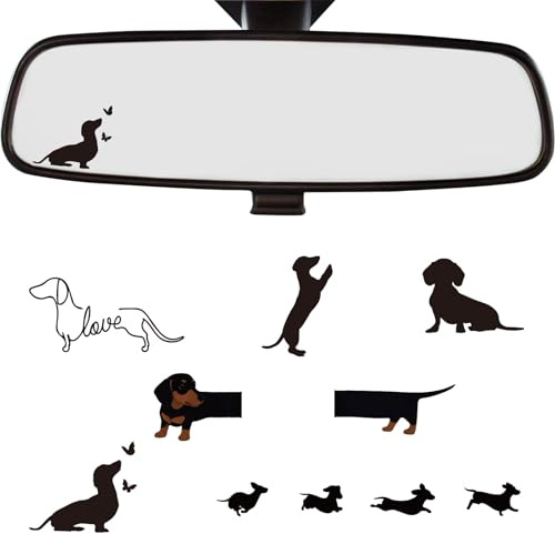 Zosutetoxo Adhesivo para Coche, Calcomanía de Perro para Auto & Vinilo Decorativo para Auto con Diseño de Teckel Tierno
