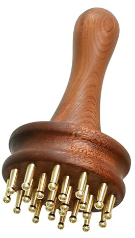 Brosse de Massage - Manche Long en Bois Apaisant,Masseur Crânien Outils Massage Corps,pour Soulagement Détente Hommes Femmes Seniors Tête Épaules Ventre Jambes Muscles Maison Spa Voyage