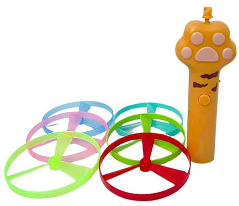 Platillo volador automático para gatos, juguete para promover la actividad física, actividad de compromiso en interiores para ejercicio de mascotas Platillo volador automático para gatos con carga USB