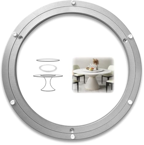 Tisch dreht sich, 1 Stück Lazy Susan Heavy Duty Kugellager 360 drehbar, Aluminium runder Tisch Drehplatte Ständer Basis Drehgelenk(10 inches (250mm))