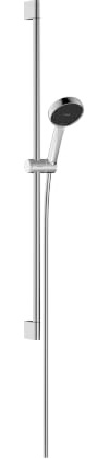 hansgrohe Activera S - Duschset mit Duschkopf, EcoSmart+ (max. 3 l/min), mit WaterBoost-Funktion (max. 9,4 l/min), Duschschlauch (1,60 m) und Duschstange (90 cm), Chrom, 28864000
