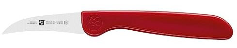 ZWILLING Twin Grip Schälmesser, Klingenlänge 5cm, Rostfreier Spezialstahl/Kunststoffgriff, Rot