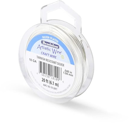 Beadalon 20 ft Artistic 18-Gauge Tarnish Resistant Wire, Silver